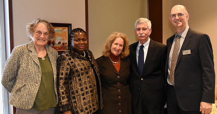 Joyce Sackey (second from left) and Gerard Gaughan (second from right)