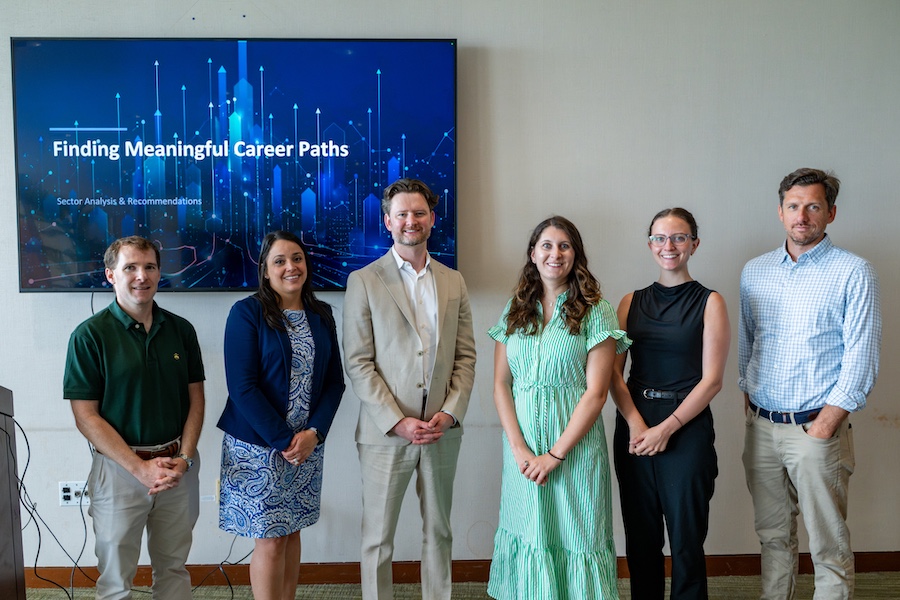 Expanding Career Pathways group in front of their presentation at ELP Showcase