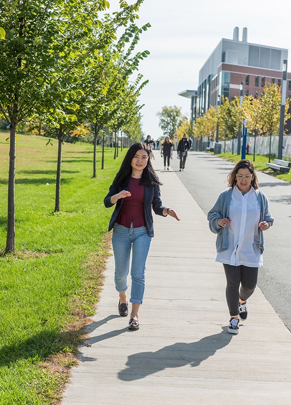 graduate students walking