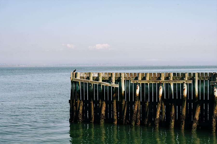 dock and ocean.